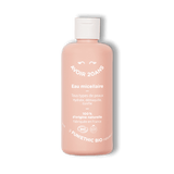 Flacon en plastique rose pâle d'eau micellaire voir 20 Ans de la marque Fun!Ethic