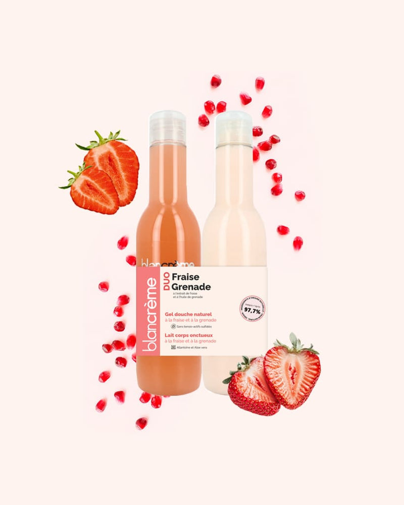 Duo gourmand pour le corps Fraise et Grenade