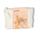 Trousse cadeau routine pêche abricot de la marque Blancrème avec un gel douche, un gommage, un savon en forme de madeleine et un soin hydratant pour le corps