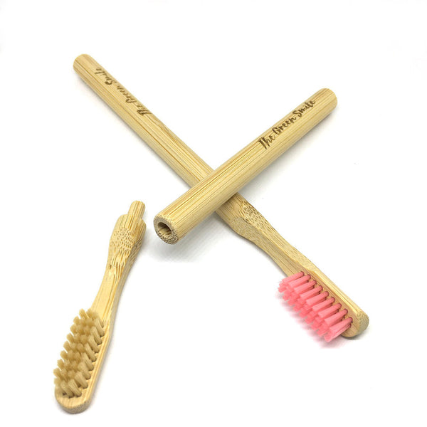 Lot de 2 brosses à dents en bambou à tête rechargeable