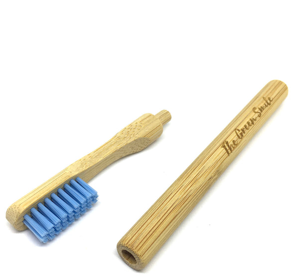 Lot de 4 brosses à dents en bambou à tête rechargeable