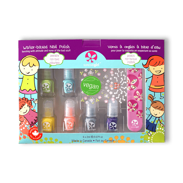 Coffret mini vernis à l'eau pour enfant 6 couleurs