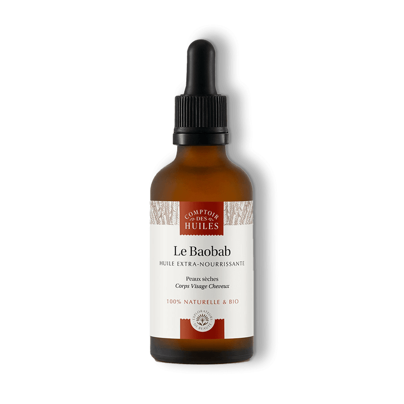 Huile de baobab bio nourrissante visage corps et cheveux