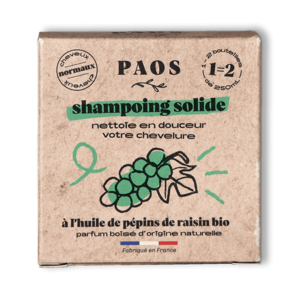 Shampoing solide à l'huile de pépins de raisin bio