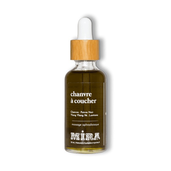 Flacon d'huile de massage aphrodisiaque Chanvre à Coucher de la marque My Mira