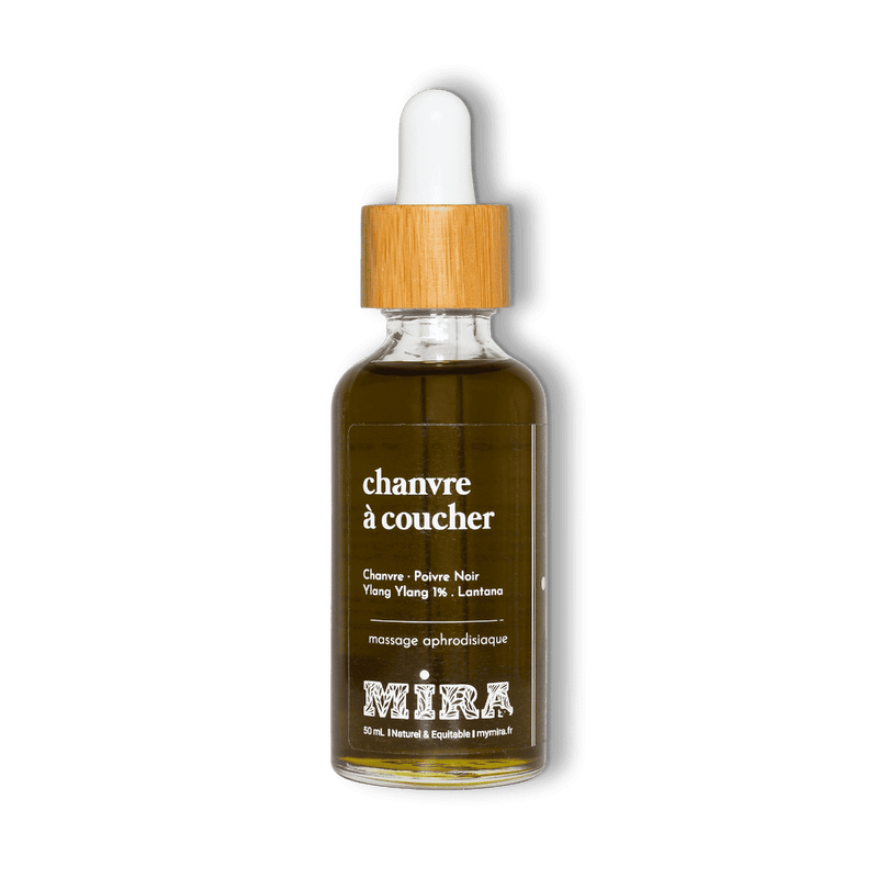 Flacon d'huile de massage aphrodisiaque Chanvre à Coucher de la marque My Mira