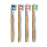 Lot de 4 brosses à dents en bambou pour enfant