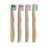 Lot de 4 brosses à dents en bambou pour enfant