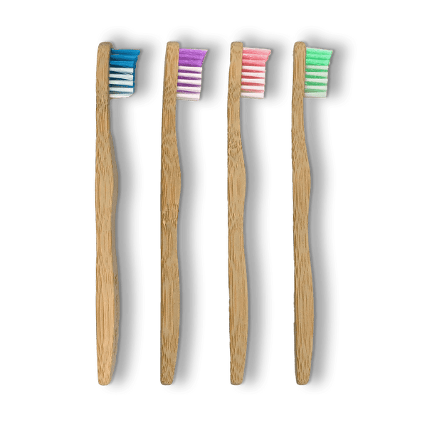 Lot de 4 brosses à dents en bambou pour enfant