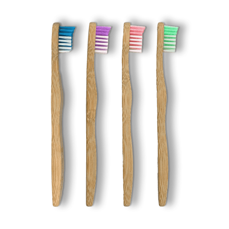 Lot de 4 brosses à dents en bambou pour enfant
