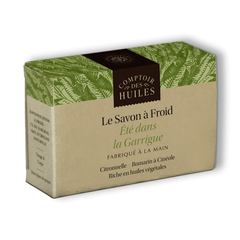 Savon à froid à l'huile de baobab l'été dans la garrigue