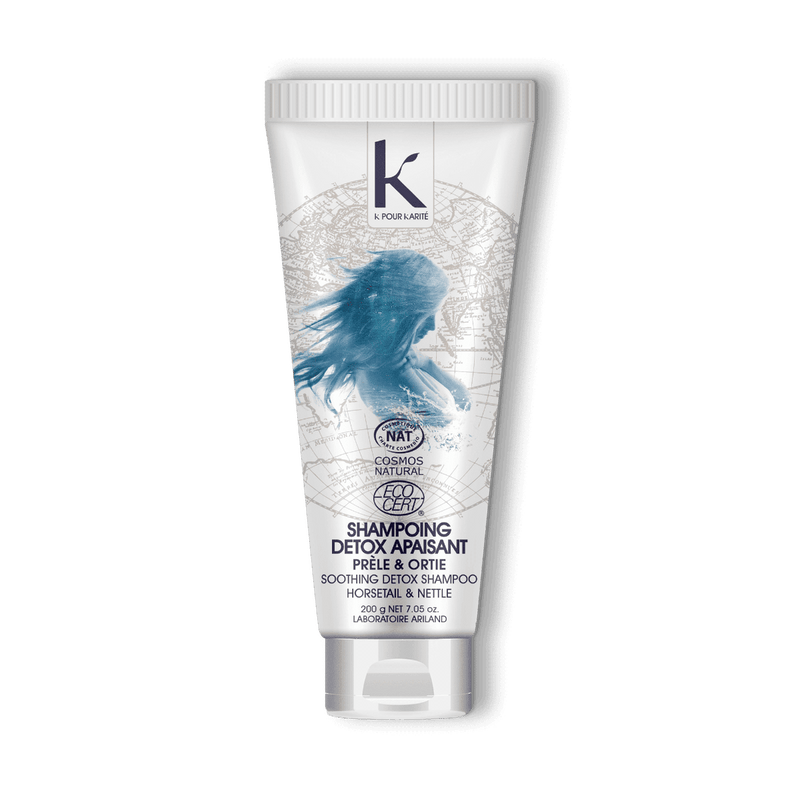 Un tube de shampoing détox apaisant prêle et ortie de la marque K Pour Karité