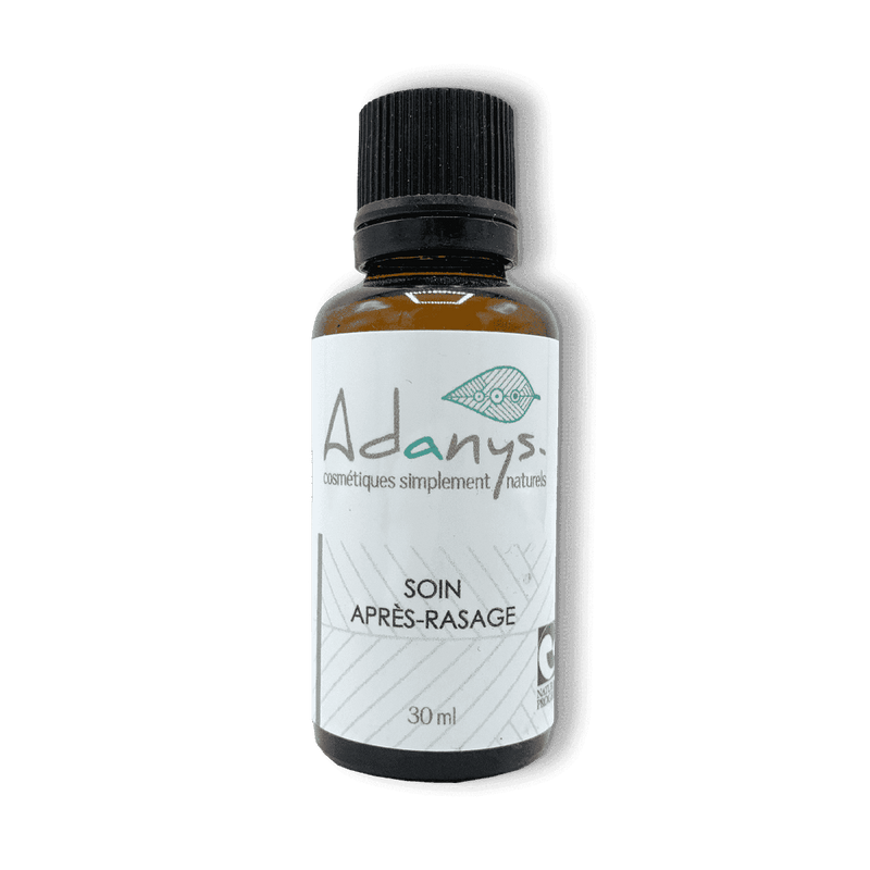Flacon en verre de soin après-rasage barbe de la marque Adanys