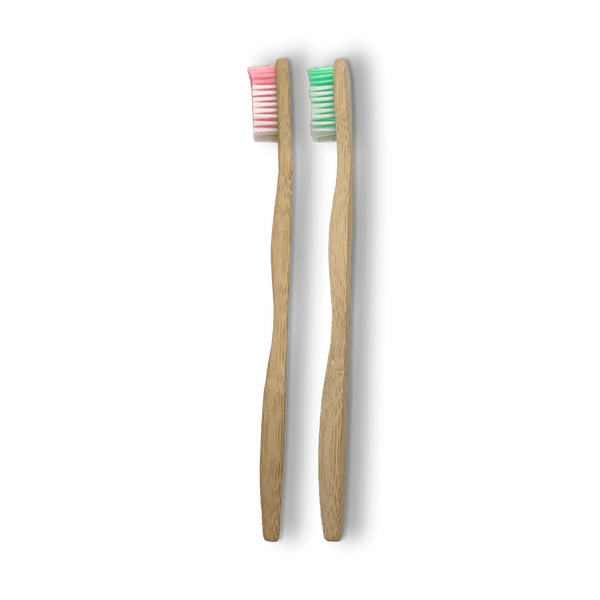 Lot de 2 brosses à dents en bambou pour adulte